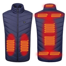 Load image into Gallery viewer, Electric Heated Vest USB Battery Pack Compatible - Navy Blue
